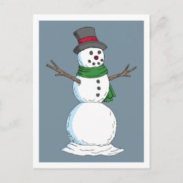 Cartão Postal Snowman