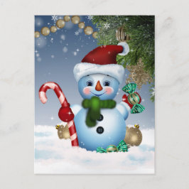 Cartão Postal Snowman