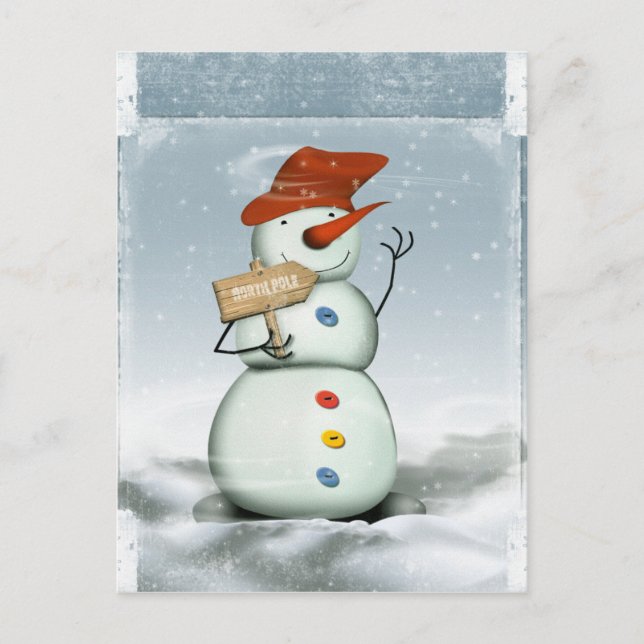 Cartão Postal Snowman (Frente)