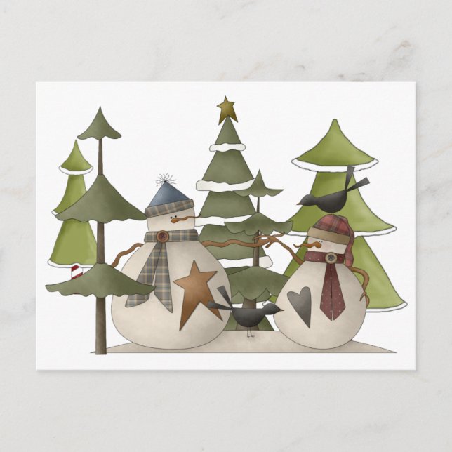 Cartão Postal Snowman Chat (Frente)