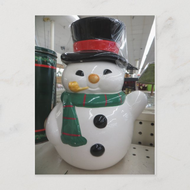 Cartão Postal Snowman Com Pipe (Frente)