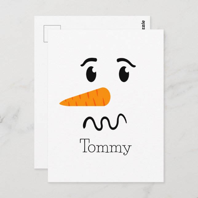 Cartão Postal Snowman Confusa Face Frosty (Frente/Verso)
