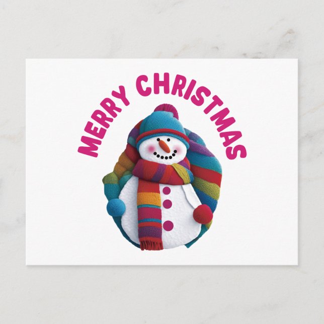 Cartão Postal Snowman de Natal (Frente)