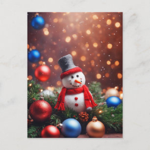 Cartão Postal Snowman de Natal