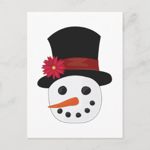 Cartão Postal Snowman Head