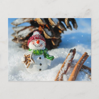 Cartão Postal Snowman Holiday Treat Christmas Cheer