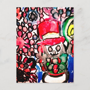 Cartão Postal Snowman joy