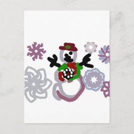 Cartão Postal Snowman joy kind