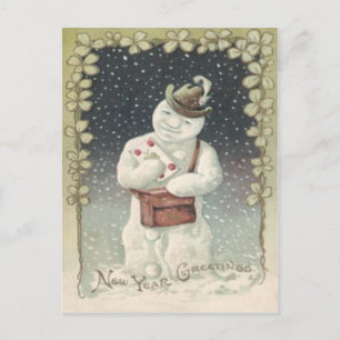 Cartão Postal Snowman - Letra Snowman Shamrock