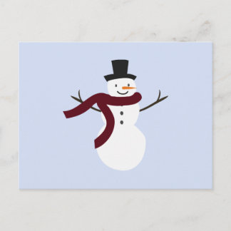 Cartão Postal Snowman Modern Family Holiday Card
