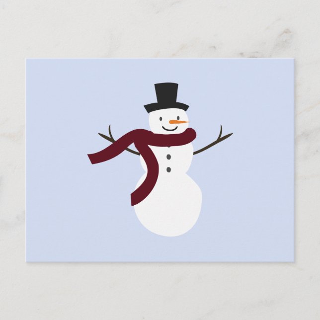 Cartão Postal Snowman Modern Family Holiday Card (Frente)