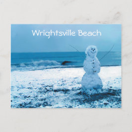 Cartão Postal Snowman no Cartão-postal Praia