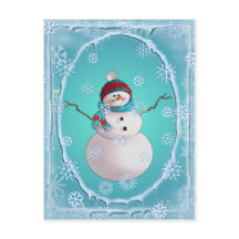 SNOWMAN, SCARF & SNOW HAT de SHARON SHARPE