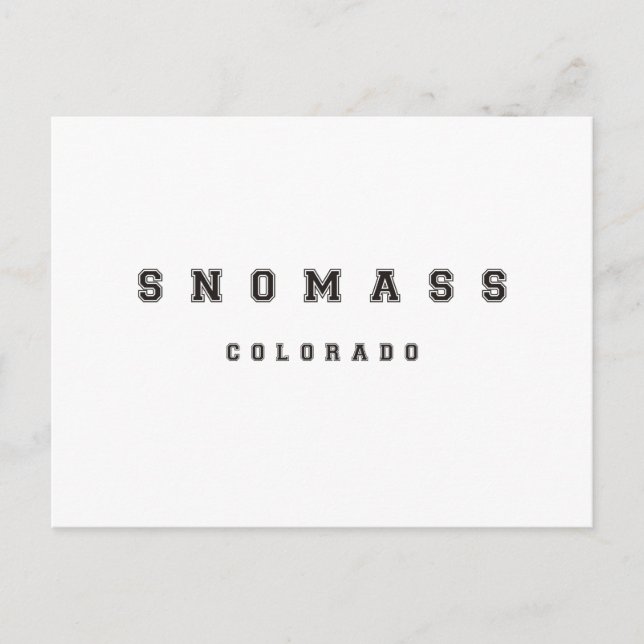 Cartão Postal Snowmass Colorado (Frente)