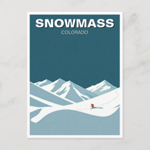 Cartão Postal Snowmass Colorado Skier Skiing
