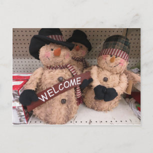 Cartão Postal Snowmen Trio