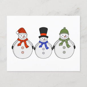 Cartão Postal Snowmen Winter veio