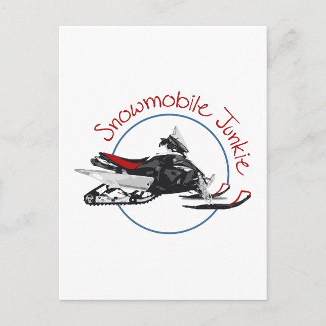 Cartão Postal Snowmobile Junkie (Frente)