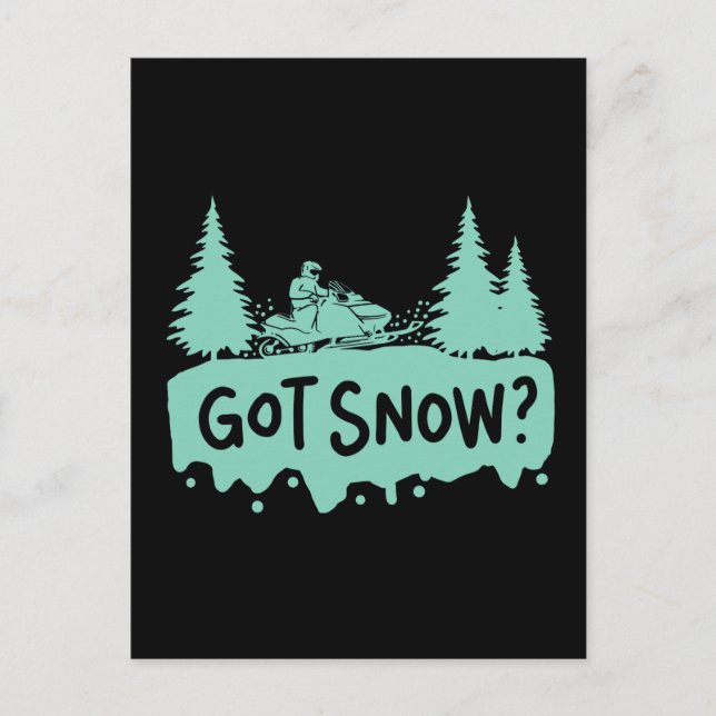 Cartão Postal Snowmobiling - Engraçado neveweather condition (Frente)
