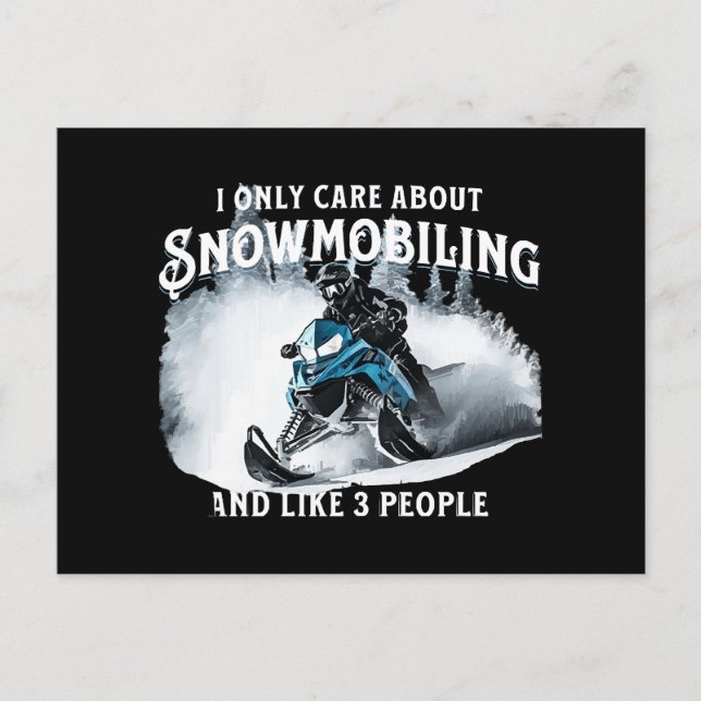 Cartão Postal Snowmobiling Funny Snowmobile (Frente)