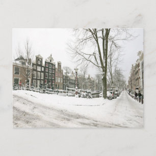 Cartão Postal Snowy Amsterdam nos Países Baixos