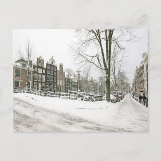 Cartão Postal Snowy Amsterdam nos Países Baixos