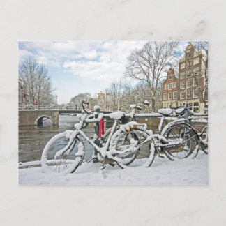 Cartão Postal Snowy Amsterdam nos Países Baixos