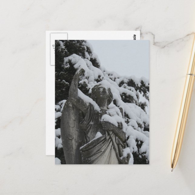 Cartão Postal Snowy Angel in Washington, Iowa  (Frente/Verso In Situ)