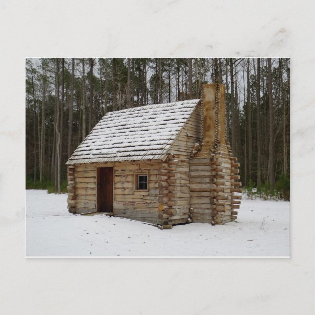 Cartão Postal Snowy Cabin (Frente)