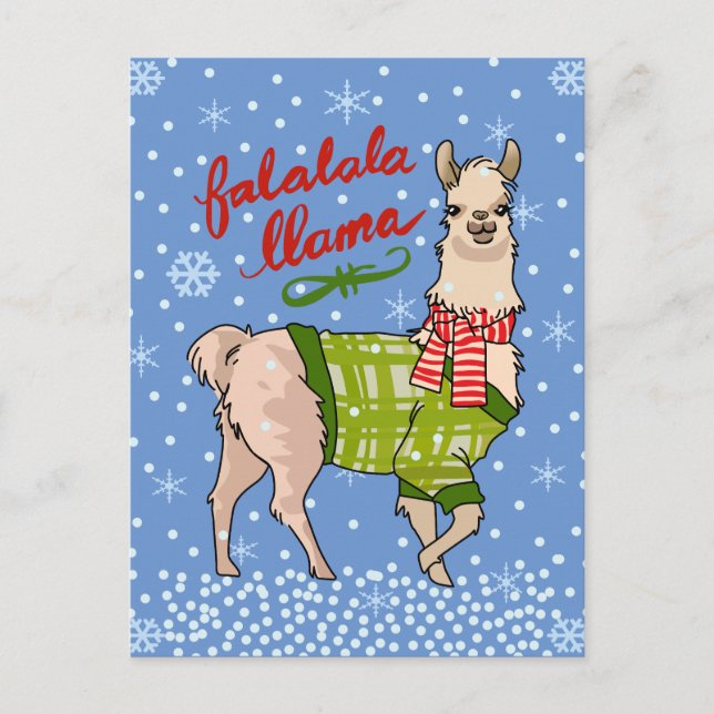 Cartão Postal Snowy Falalala Llama (Frente)