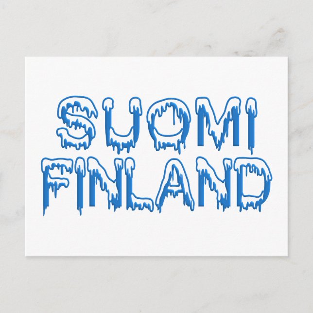Cartão postal Snowy Finlândia, personalizar (Frente)