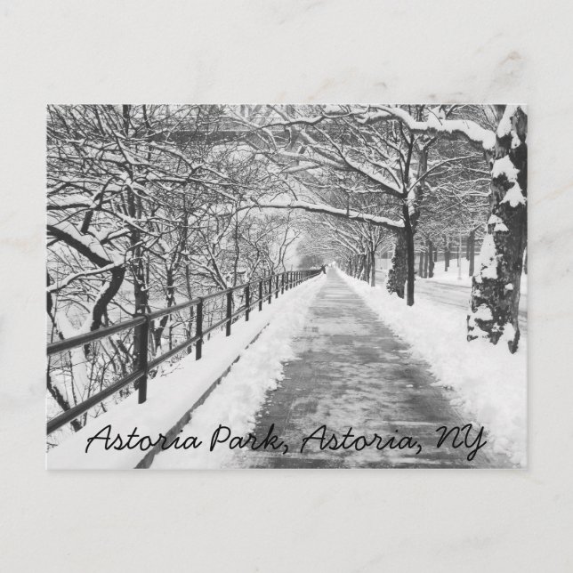 Cartão Postal Snowy Lane Astoria, Cartão-Postal NY (Frente)