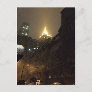 Cartão Postal Snowy Night