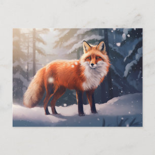 Cartão postal Snowy Winter Fox