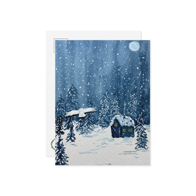 Cartão Postal Snowy Wonderland Postcard (Frente/Verso In Situ)