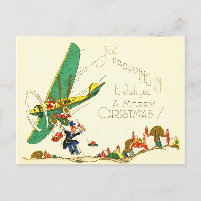 Cartão Postal Só a cair para te desejar um feliz Natal! (Frente)