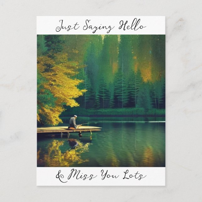 Cartão Postal Só dizendo "Olá" e "Senhorita" (Frente)