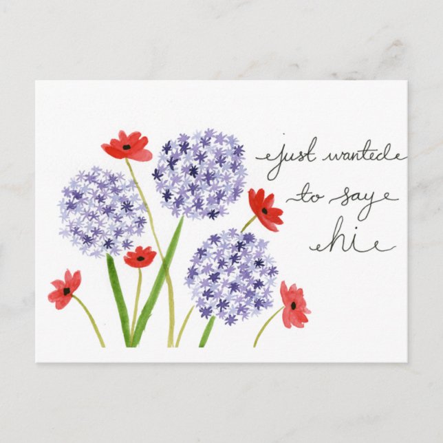 Cartão Postal Só queria dizer "Olá" (Frente)