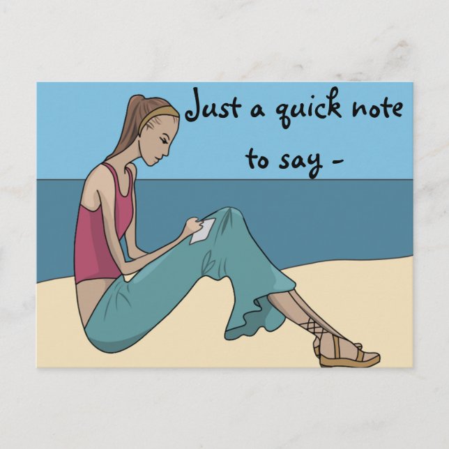 CARTÃO POSTAL SÓ UMA NOTA RÁPIDA PARA DIZER (Frente)