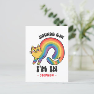 Cartão Postal Soa Gay, estou dentro do Rainbow Cat LGBTQ Pride