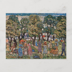 Cartão Postal Sob as Árvores de Maurice Prendergast, Belas Arte