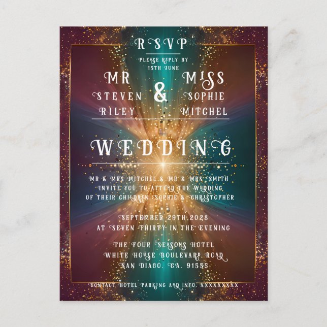 Cartão Postal "Sob as Estrelas: Uma Celebração do Amor" (Frente)