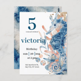 Cartão Postal Sob o mar Blue Beach Whale babyShower