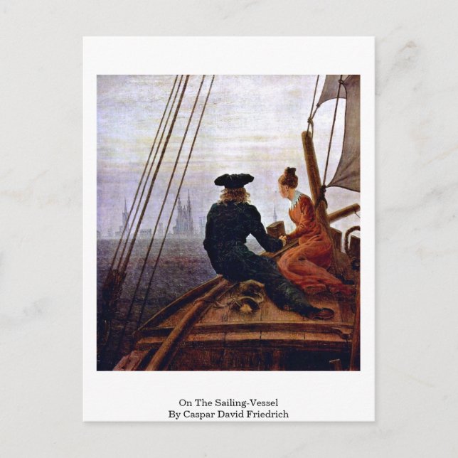 Cartão Postal Sobre A Embarcação De Navegação Por Caspar David F (Frente)