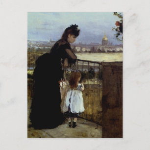 Cartão Postal Sobre a sacada de Berthe Morisot