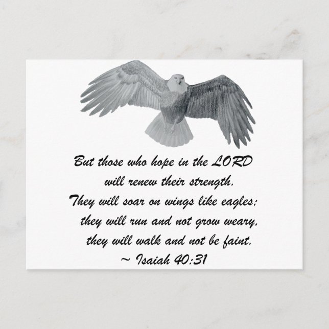 Cartão Postal Sobre asas como Águias - Is 40:31 (Frente)
