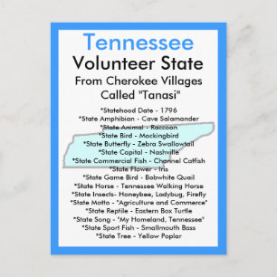Cartão Postal Sobre Tennessee