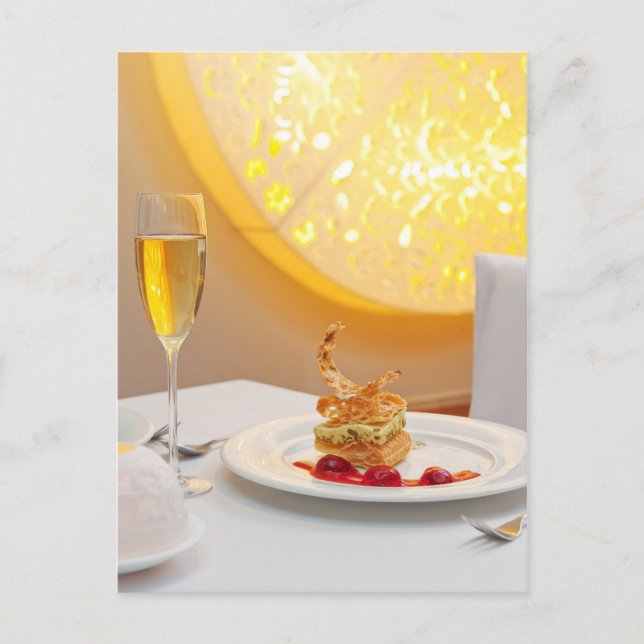 Cartão Postal Sobremesa no restaurante (Frente)