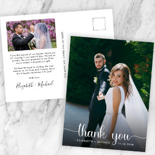Cartão Postal Sobreposição de Foto de Cunho Branco de Casamento