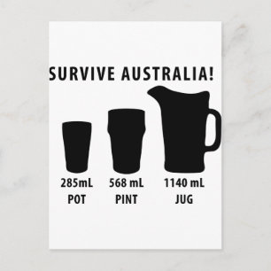 Cartão Postal sobreviva à austrália - cerveja